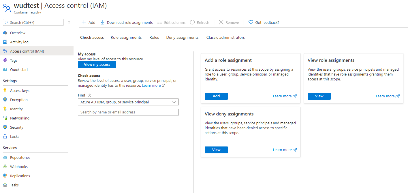 Azure portal access control