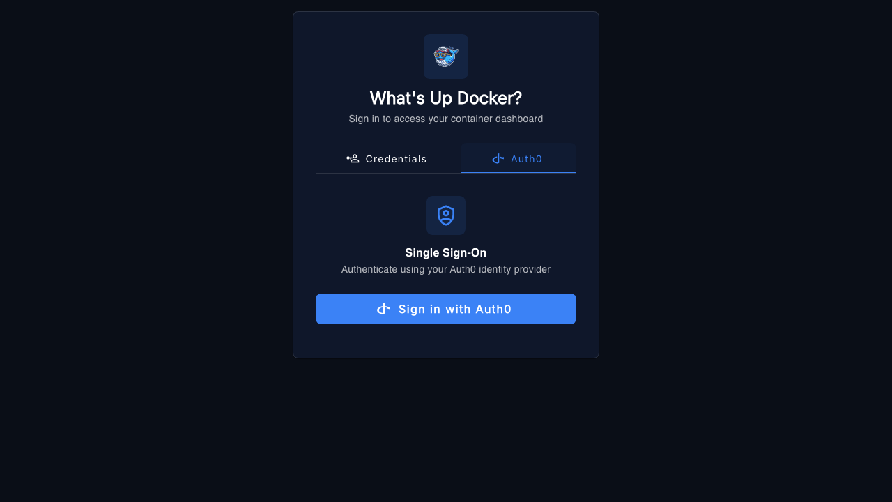 WUD login with Auth0