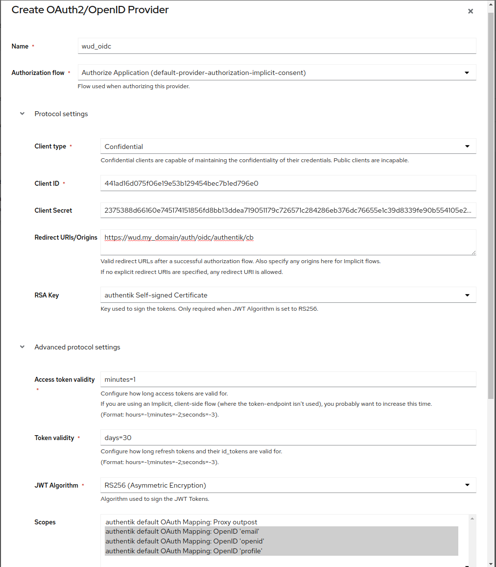 Authentik create provider