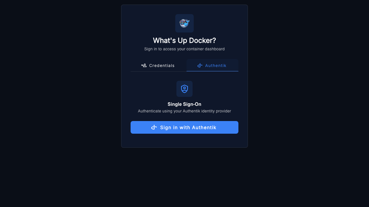 WUD login with Authentik