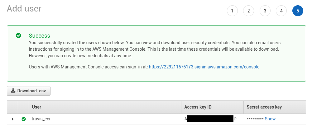 AWS IAM generate access keys