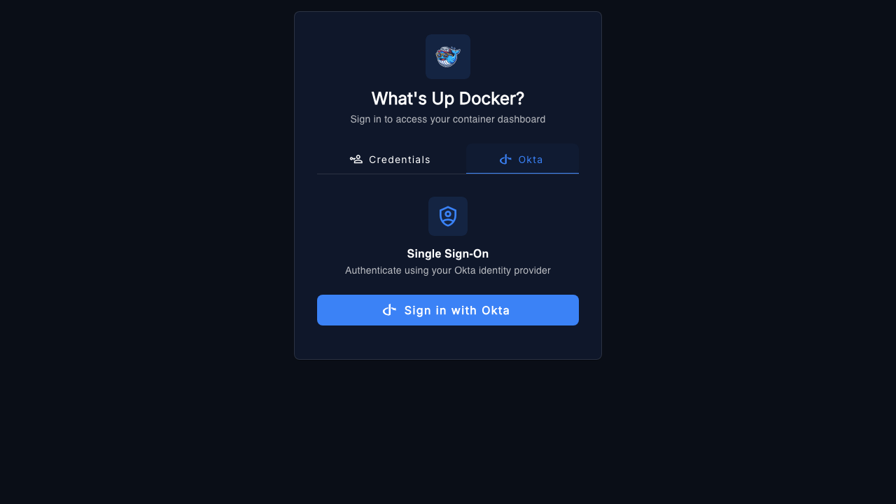 WUD login with Okta